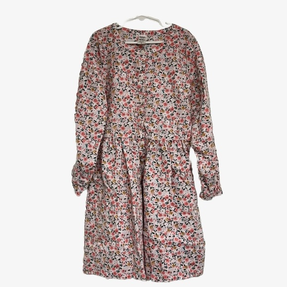 CARTER'S Girl's 1/2 Button Floral long Sleeve Tiered Midi Dress Cottegecore 10 - Picture 1 of 6